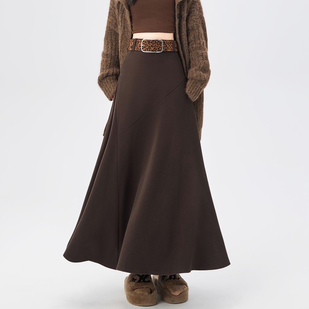 Autumn and winter woolen slim skirt for women