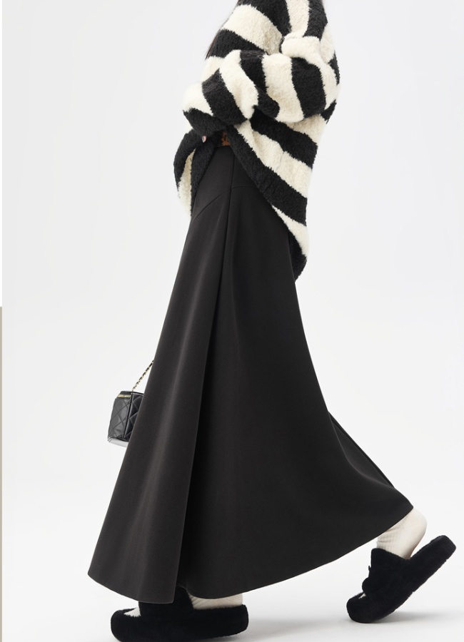 Autumn and winter woolen slim skirt for women