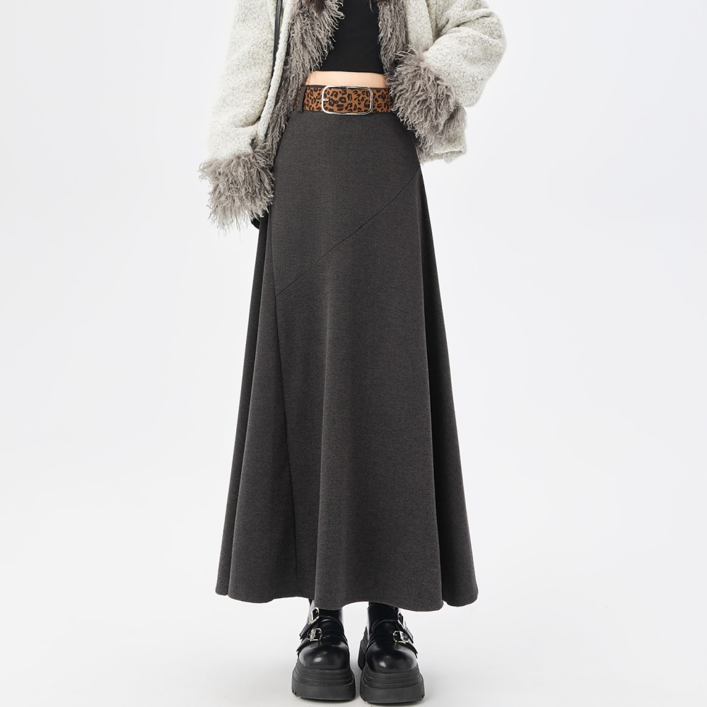 Autumn and winter woolen slim skirt for women