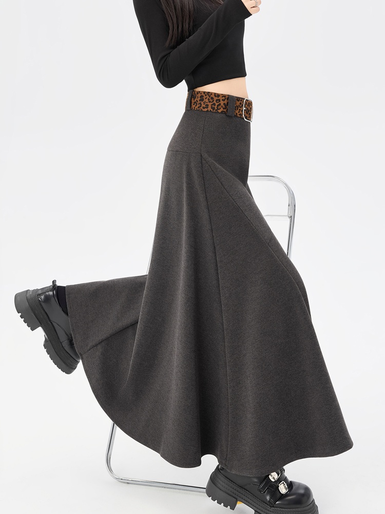 Autumn and winter woolen slim skirt for women