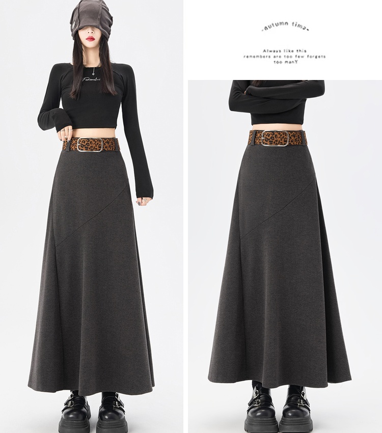 Autumn and winter woolen slim skirt for women