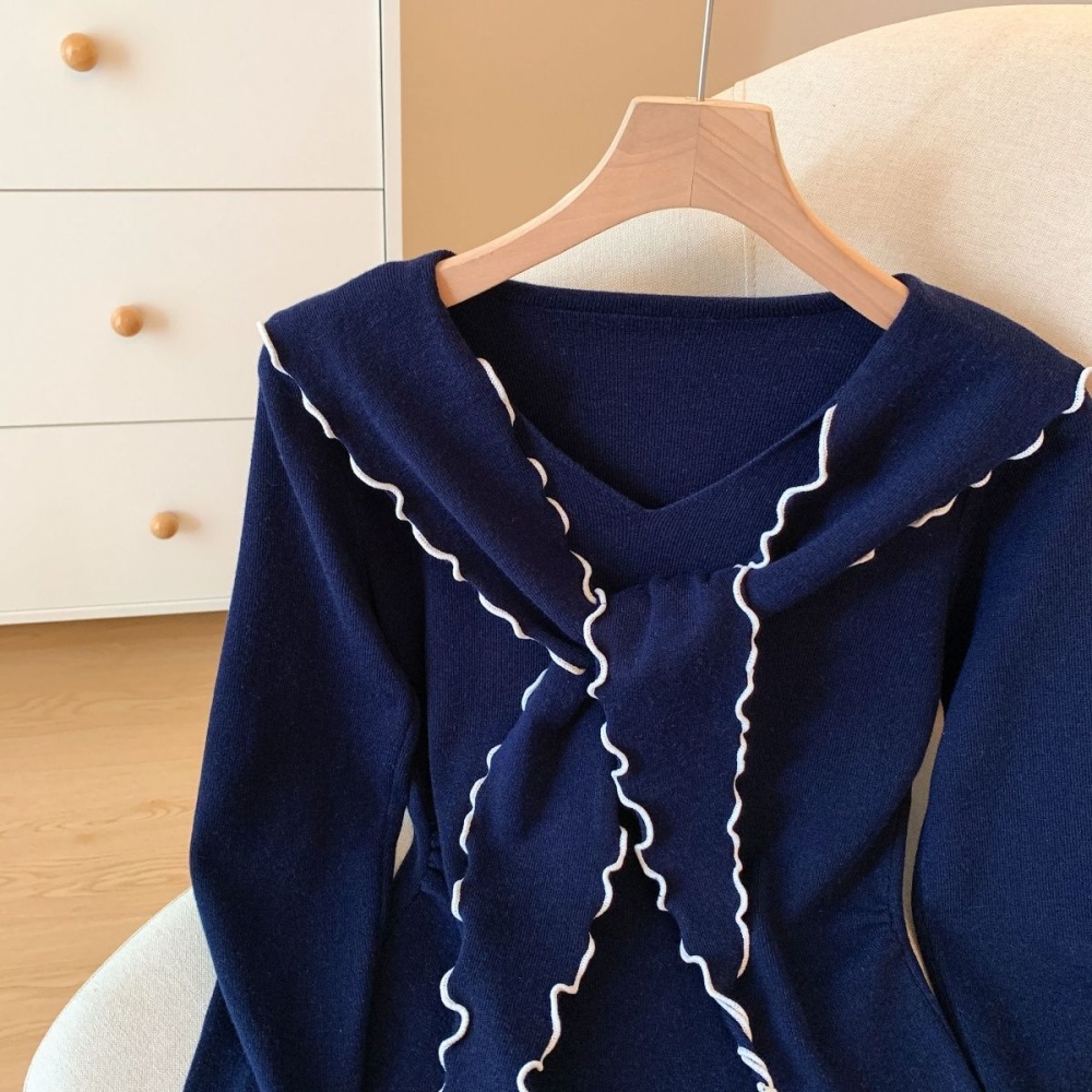 Long sleeve mixed colors sweater autumn and winter shawl