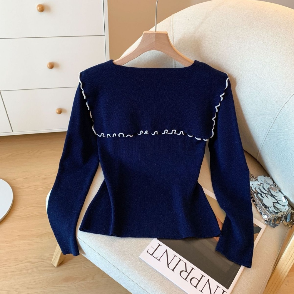 Long sleeve mixed colors sweater autumn and winter shawl