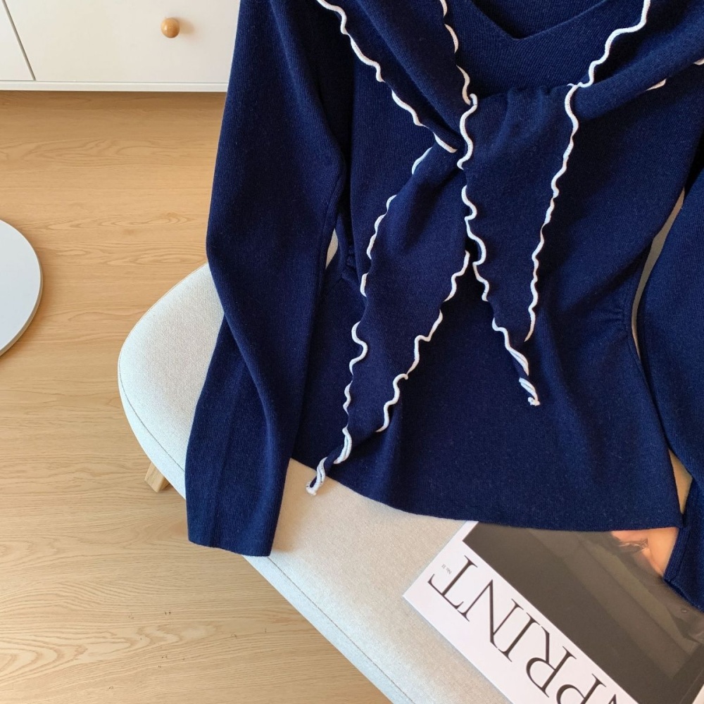 Long sleeve mixed colors sweater autumn and winter shawl