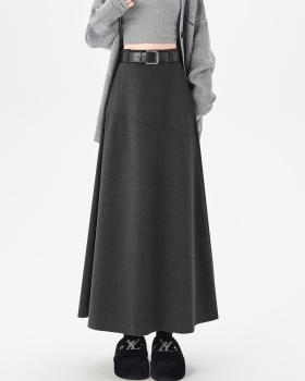 Autumn and winter splice drape big skirt skirt