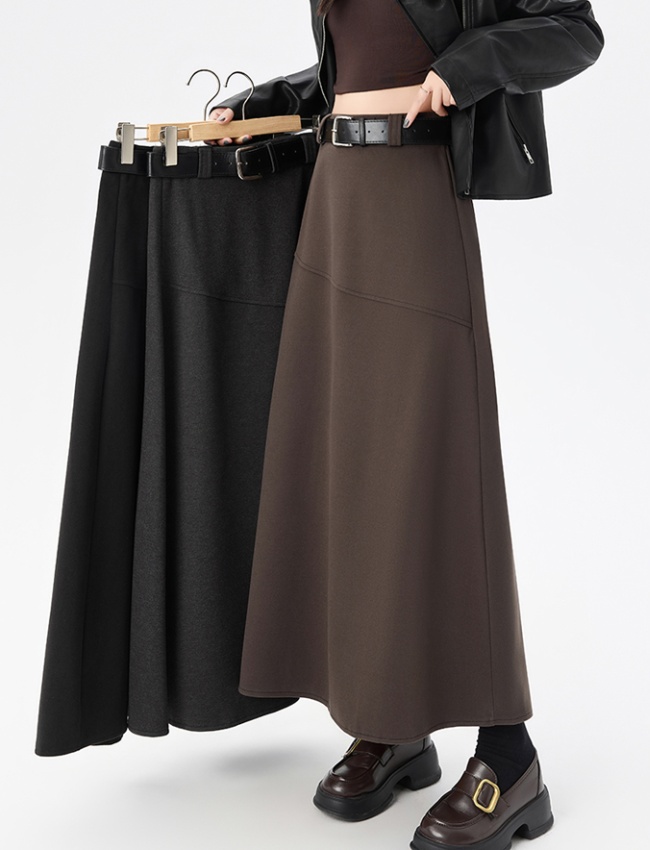 Autumn and winter splice drape big skirt skirt