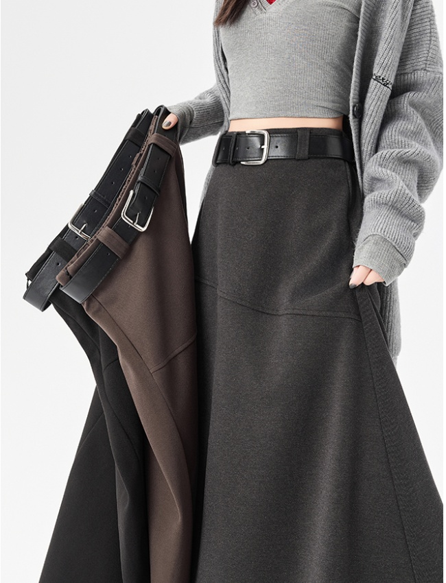 Autumn and winter splice drape big skirt skirt