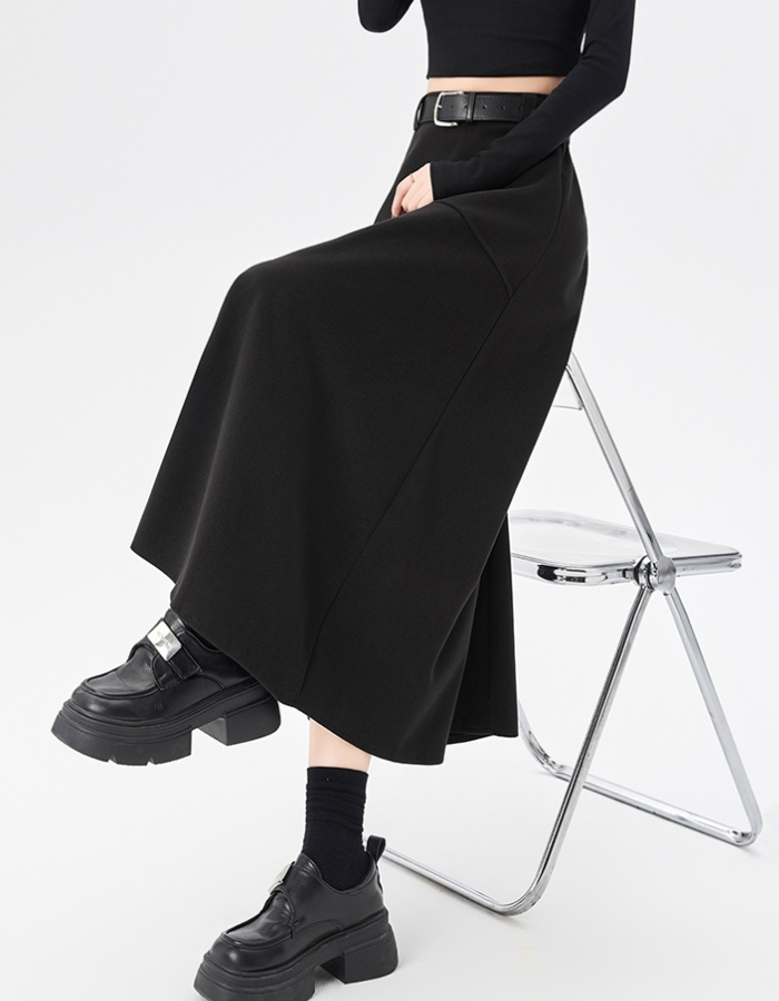 Autumn and winter splice drape big skirt skirt
