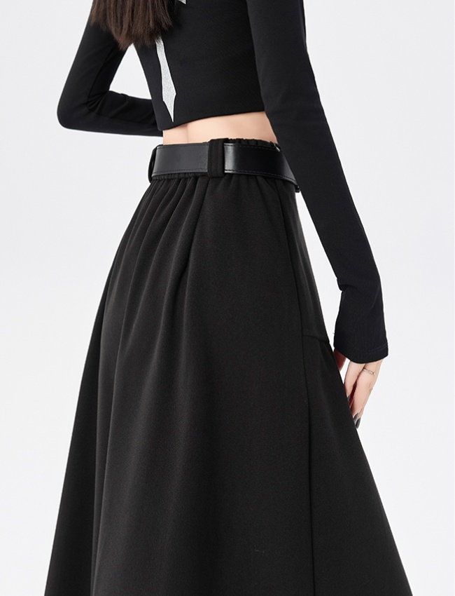 Autumn and winter splice drape big skirt skirt