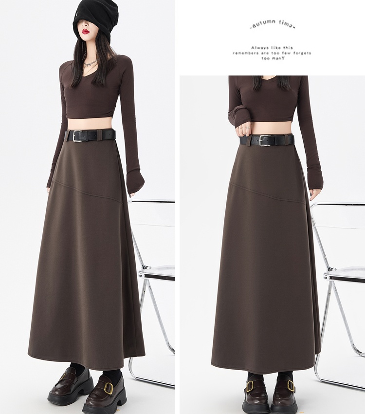 Autumn and winter splice drape big skirt skirt