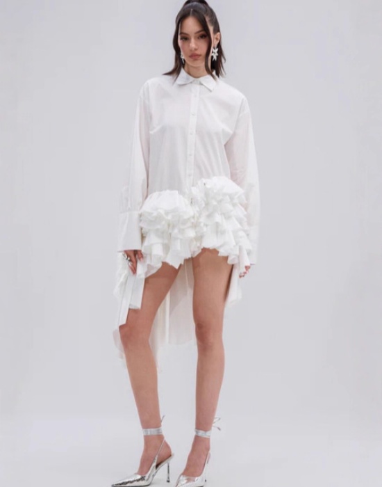 Asymmetry long autumn niche temperament shirt