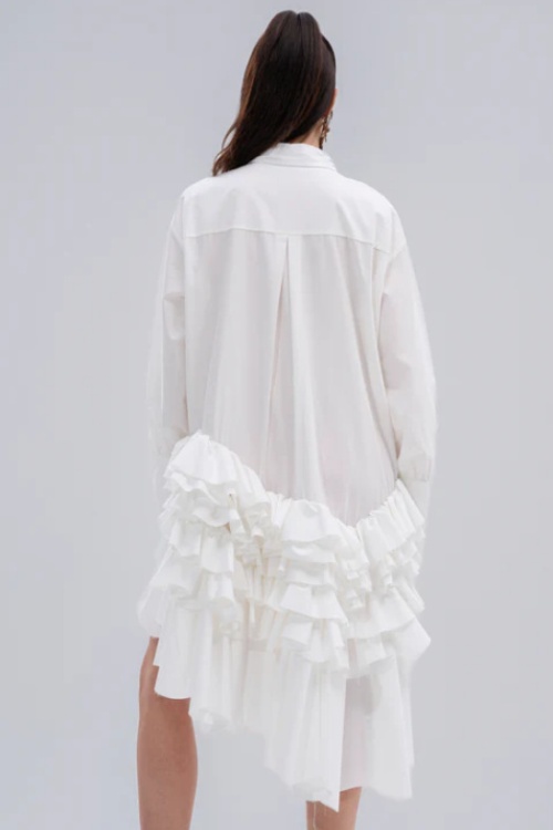 Asymmetry long autumn niche temperament shirt