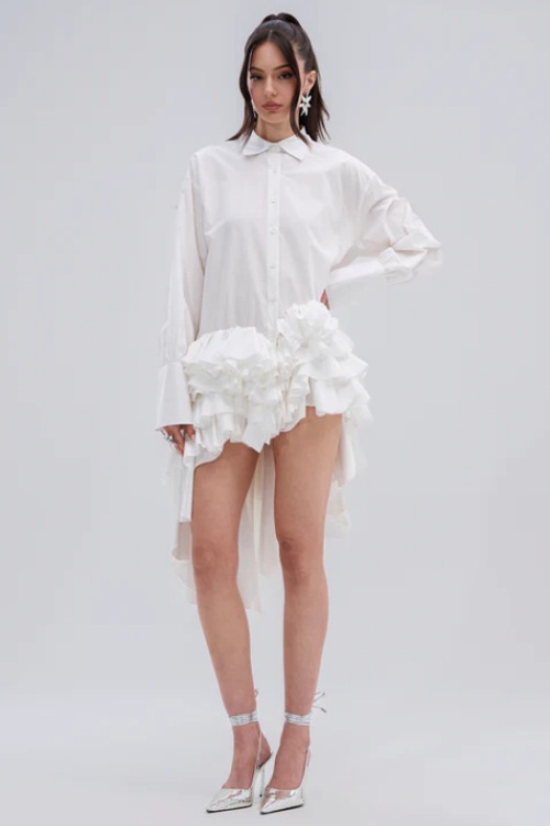 Asymmetry long autumn niche temperament shirt