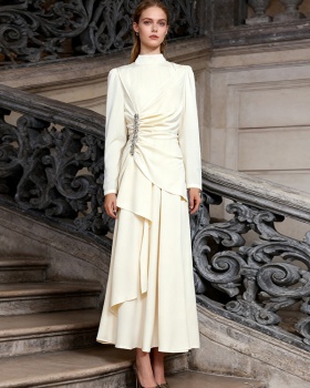 Court style long dress rhinestone dress for women