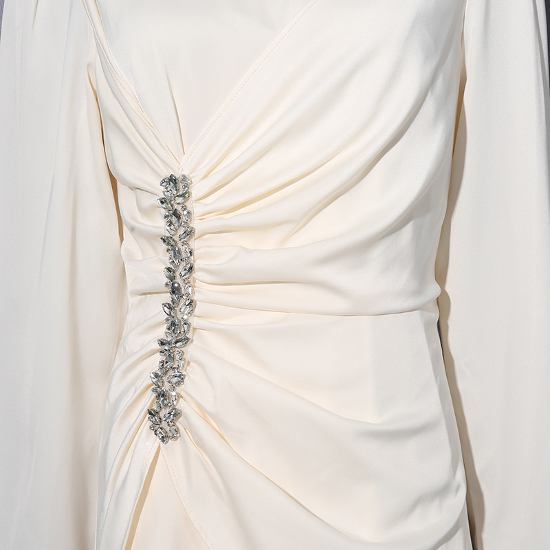 Court style long dress rhinestone dress for women