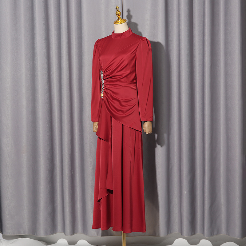 Court style long dress rhinestone dress for women