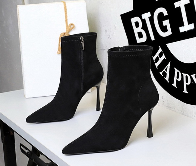 High-heeled temperament Korean style boots for women