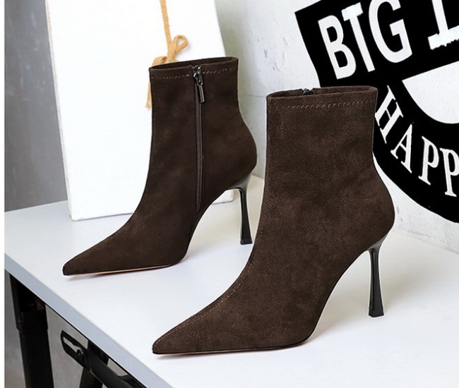 High-heeled temperament Korean style boots for women