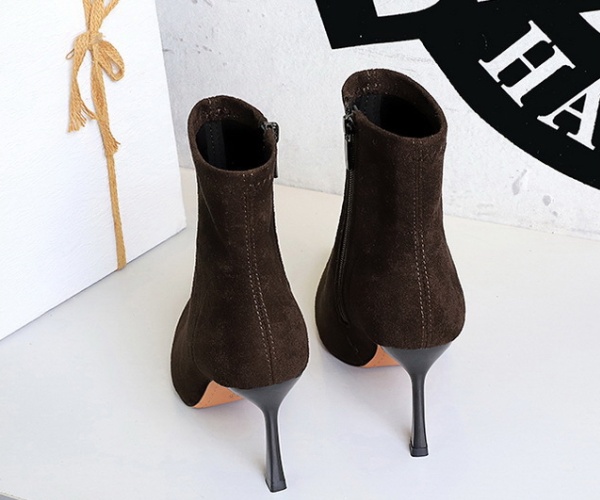 High-heeled temperament Korean style boots for women