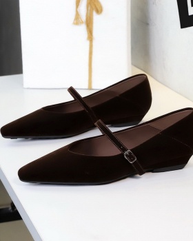 Cingulate fashion pointed low shoes for women