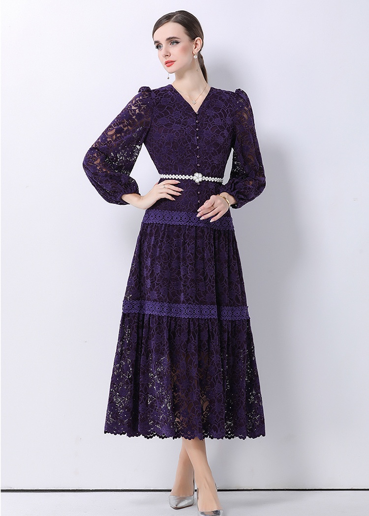 France style big skirt long dress retro dress for women