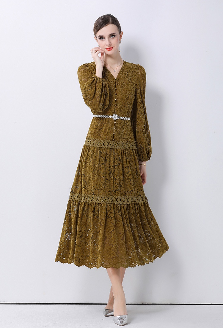 France style big skirt long dress retro dress for women