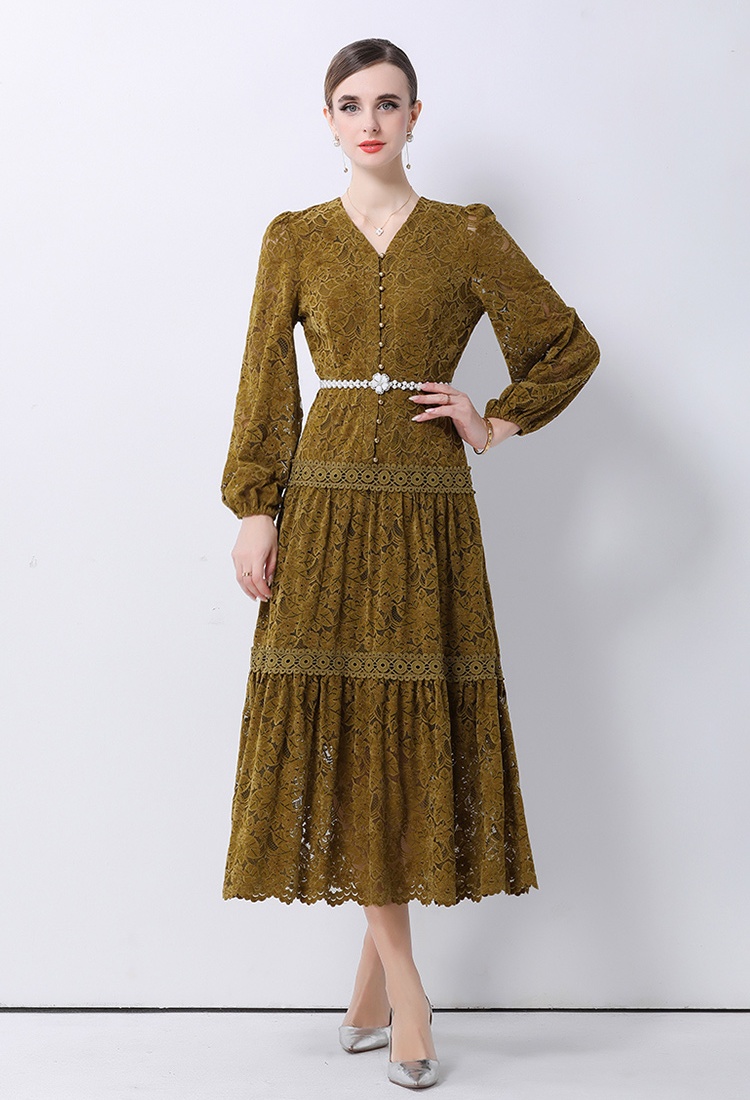 France style big skirt long dress retro dress for women