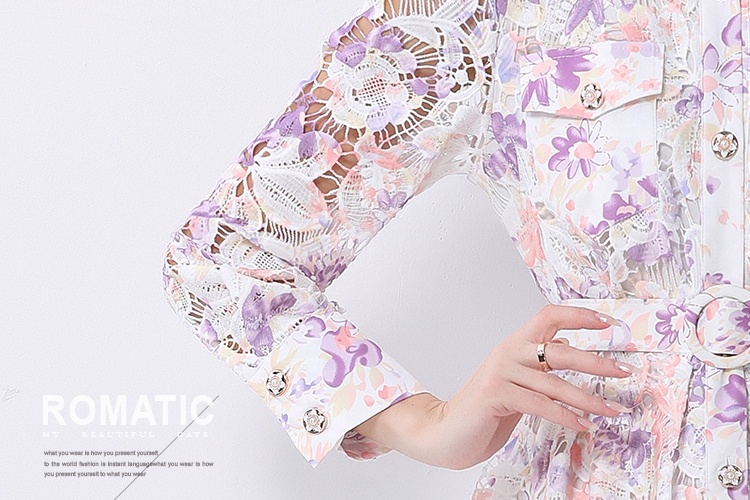 Spring and autumn long dress hollow dress for women