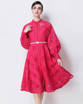 Temperament court style embroidery dress