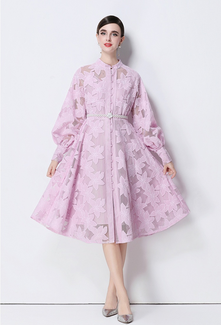Temperament court style embroidery dress