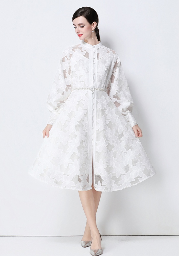 Temperament court style embroidery dress
