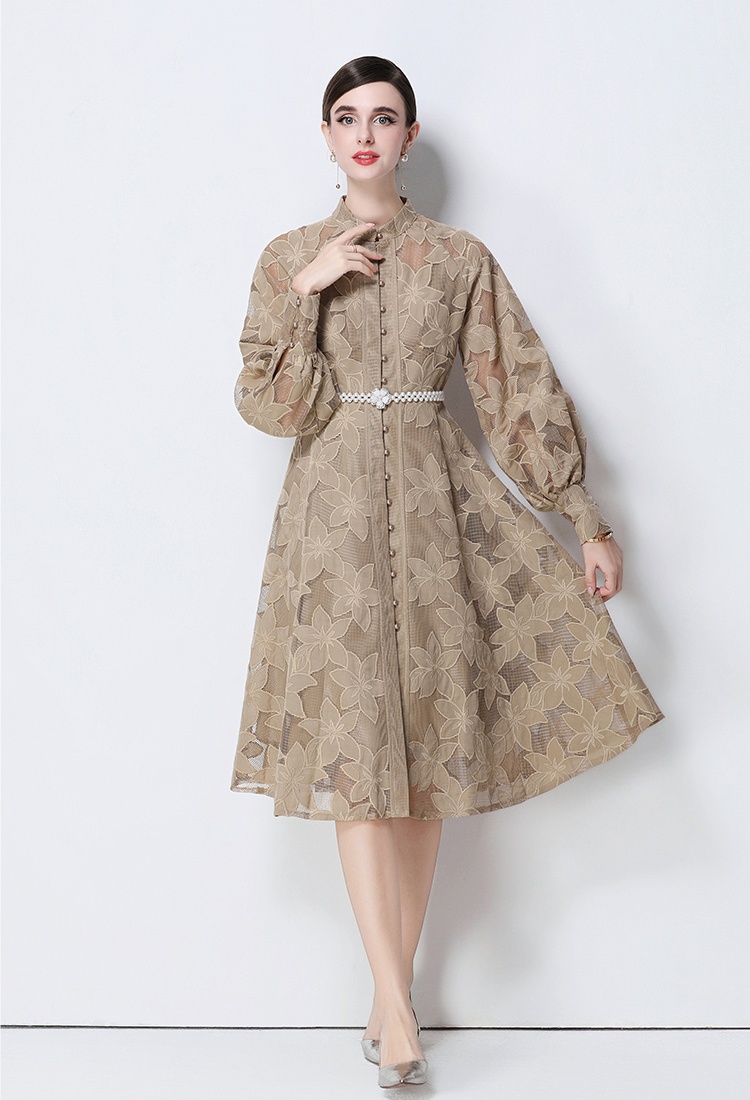 Temperament court style embroidery dress