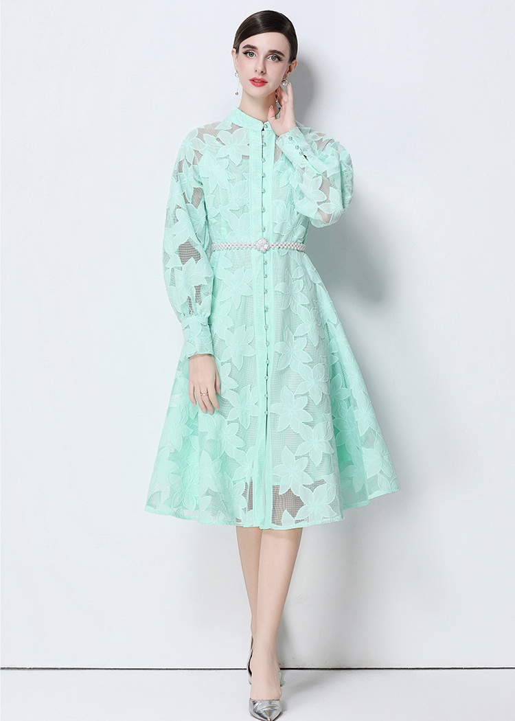 Temperament court style embroidery dress