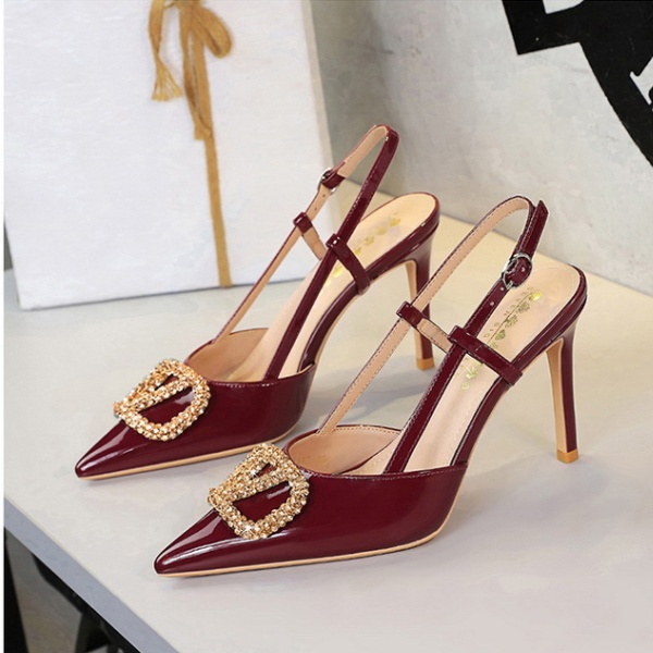 Fine-root high-heeled shoes gold shoes for women