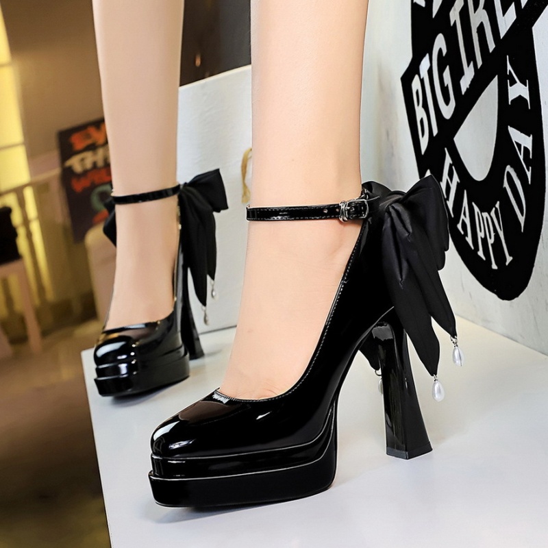 Double high-heeled shoes cingulate platform for women