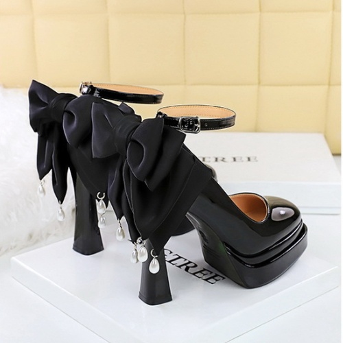 Double high-heeled shoes cingulate platform for women