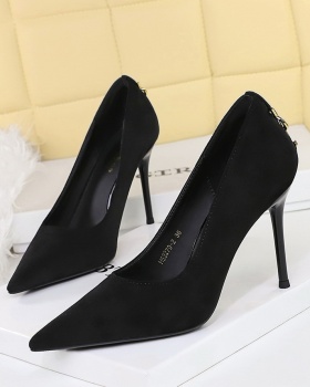 Metal decoration lazy shoes high-heeled shoes for women