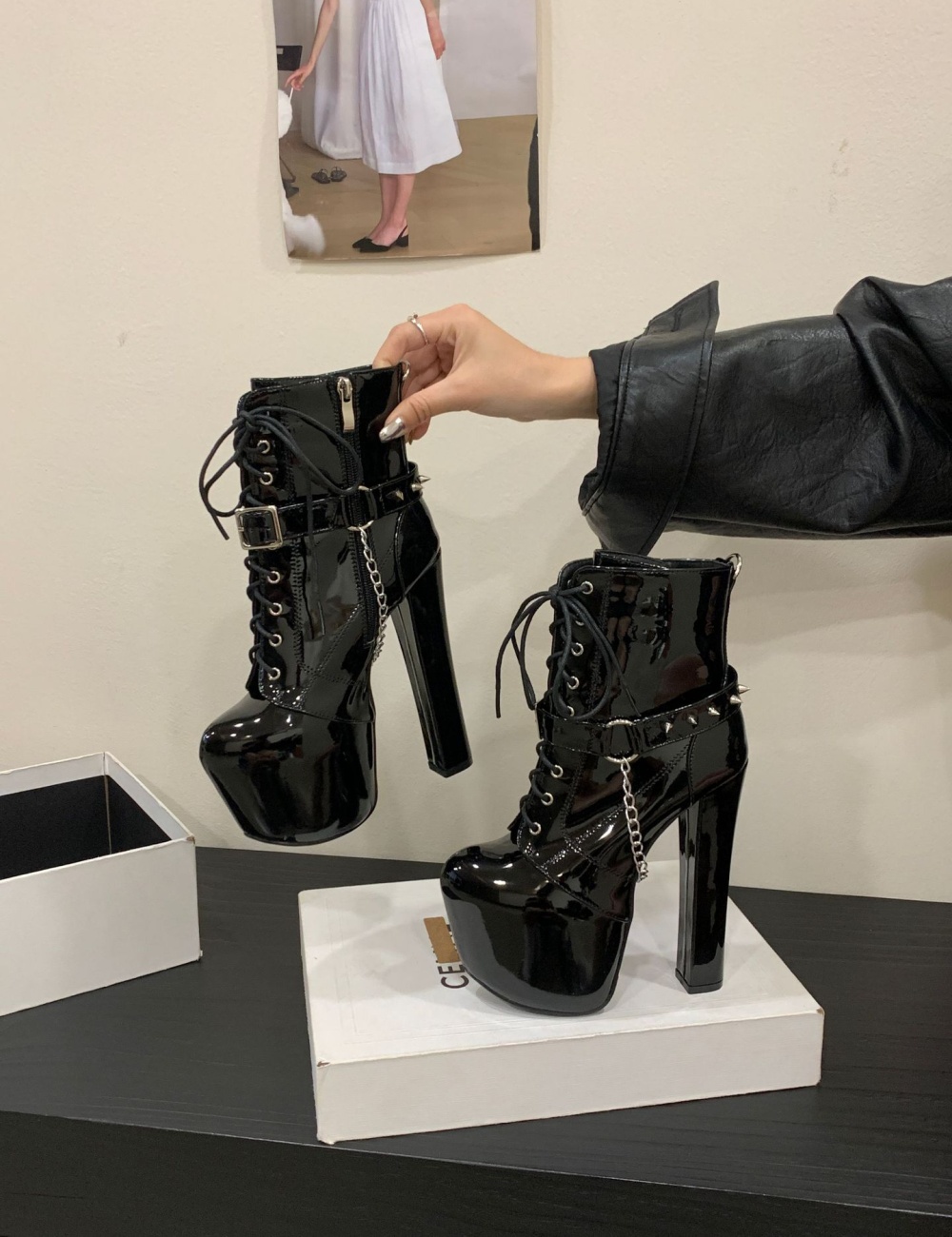 Thick high-heeled women's boots short boots for women