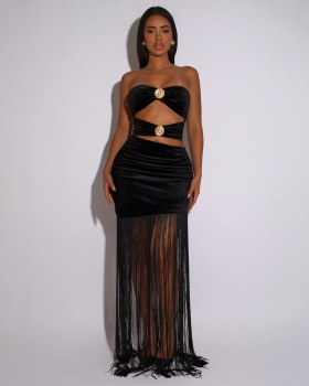 Fashion formal dress wrapped chest dress for women