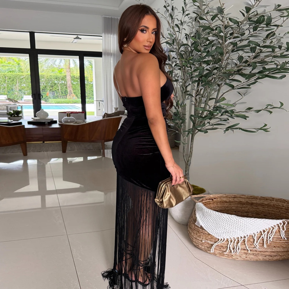 Fashion formal dress wrapped chest dress for women