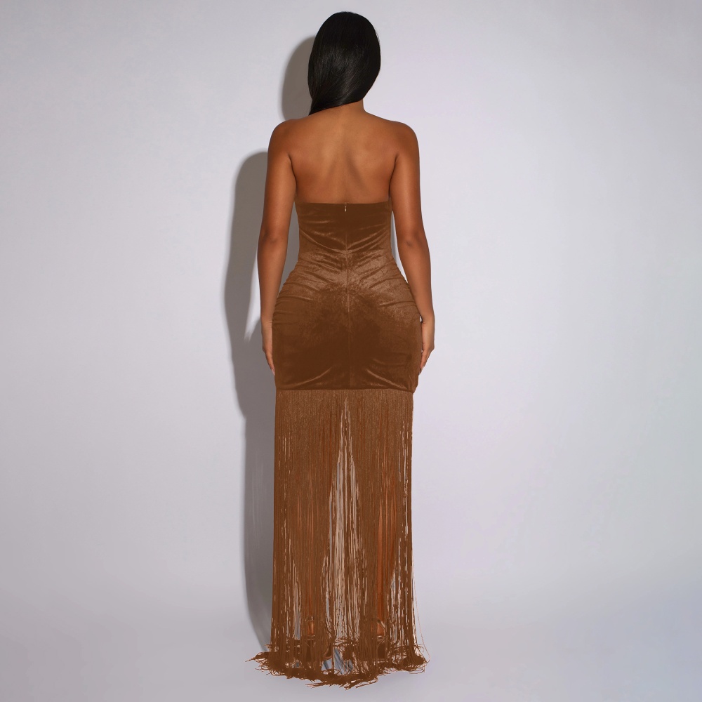Fashion formal dress wrapped chest dress for women