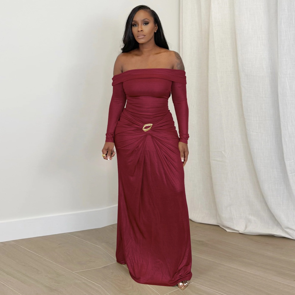 Sexy European style formal dress glossy dress for women
