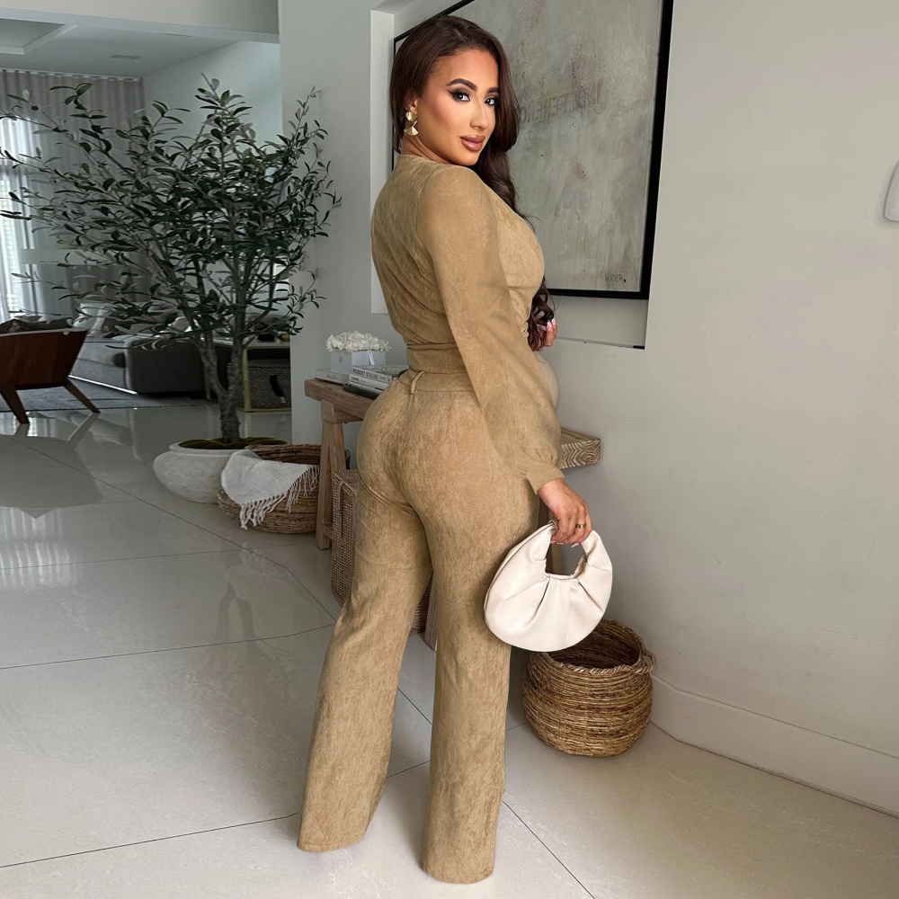 European style fashion pinched waist tops a set for women
