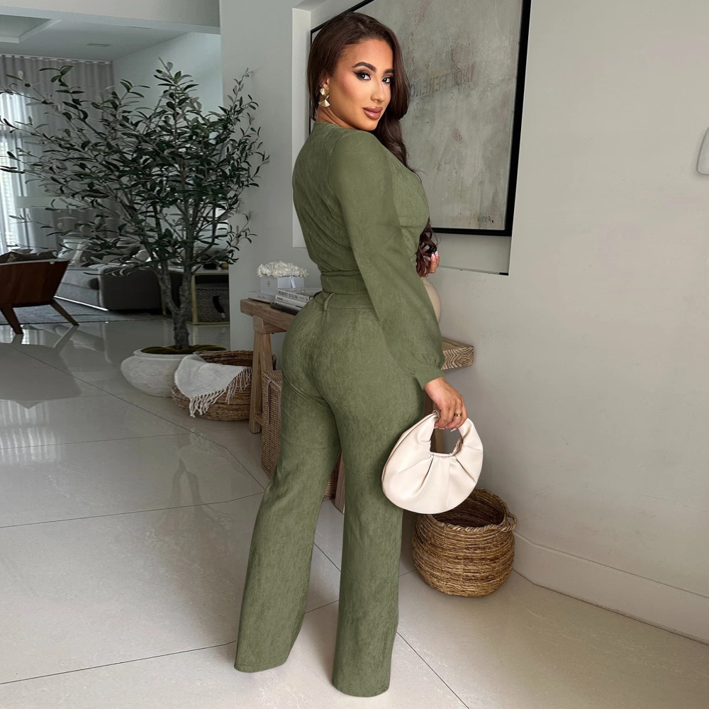 European style fashion pinched waist tops a set for women