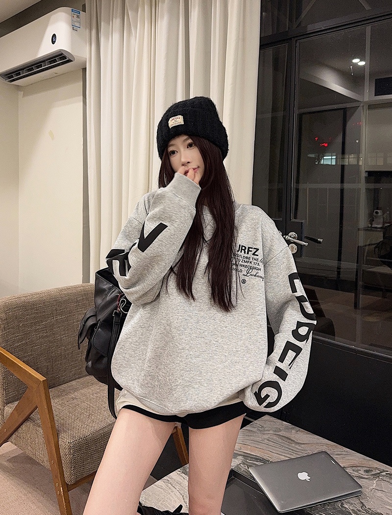 Long large yard tops thermal hoodie for women