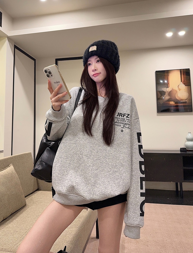 Long large yard tops thermal hoodie for women