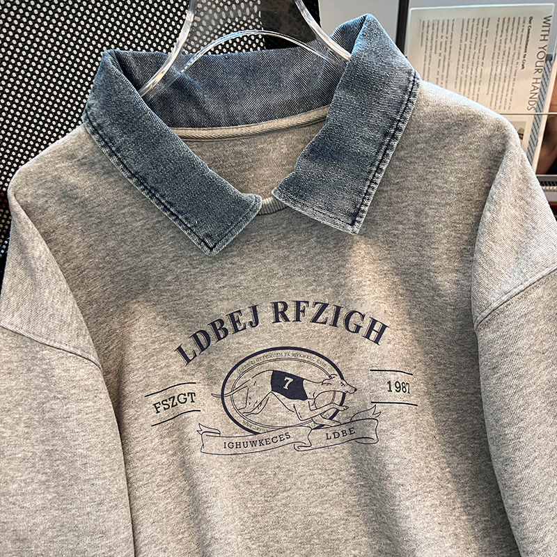 Cartoon loose tops autumn and winter hoodie for women