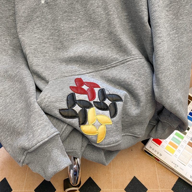 Plus velvet hoodie autumn and winter tops for women