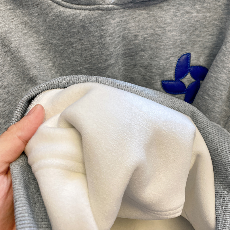 Plus velvet hoodie autumn and winter tops for women