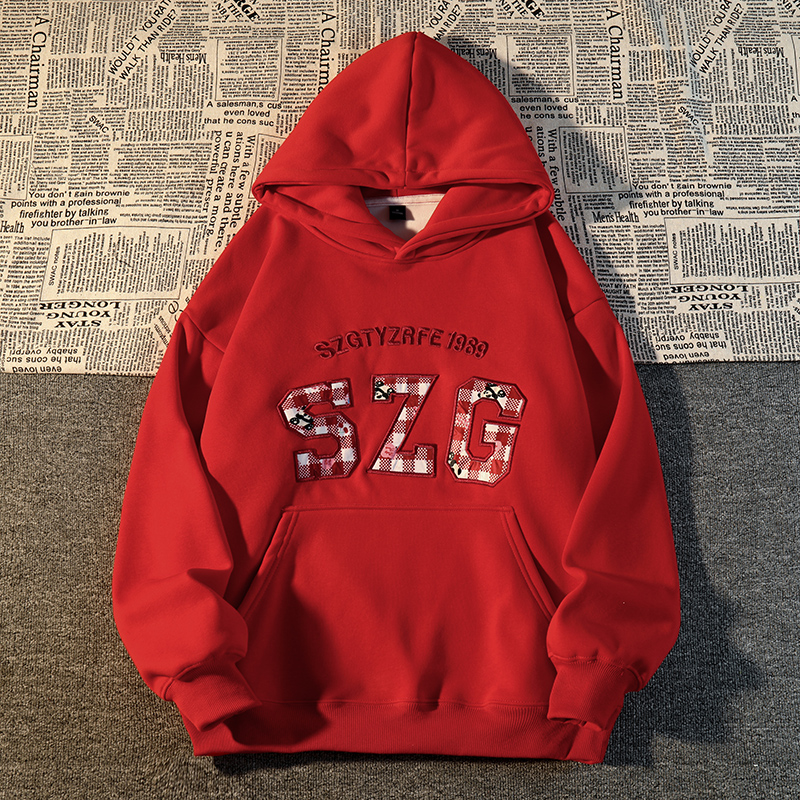Autumn and winter hooded hoodie thermal tops for women